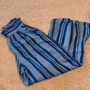 Exhilaration comfy blue and white stripped pants